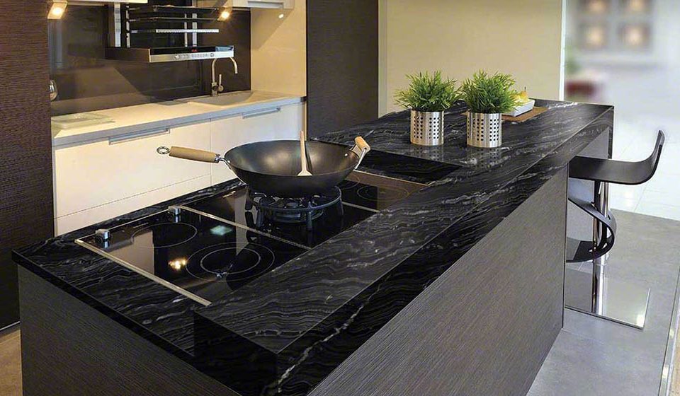 استفاده سنگ گرانیت مشکی برای کانترتاپ|black granite be used for kitchen countertops